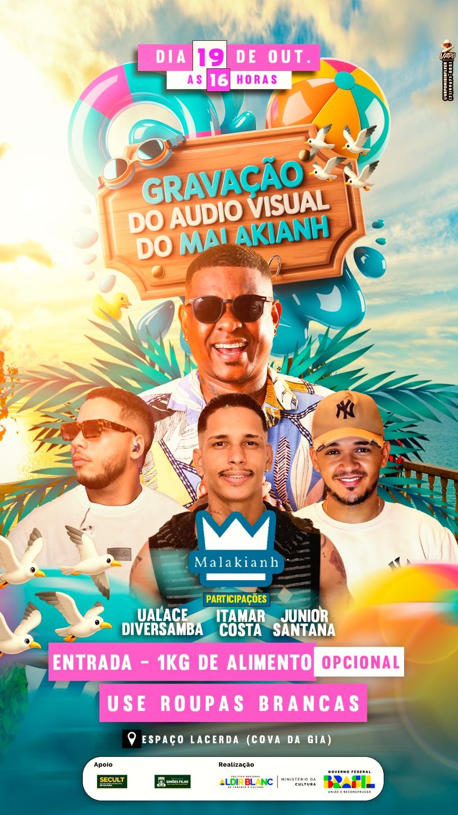 Grava&ccedil;&atilde;o do Audiovisual de Malakianh agita Sim&otilde;es Filho neste s&aacute;bado (19)