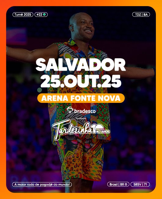 Tardezinha celebra 10 anos com show hist&oacute;rico em Salvador no dia 25 de outubro de 2025
