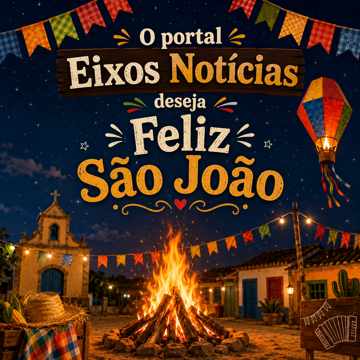 O Portal Eixos Not&iacute;cias deseja a todos os seus leitores um Feliz S&atilde;o Jo&atilde;o, celebrado com alegria, tradi&ccedil;&atilde;o e identidade cultural