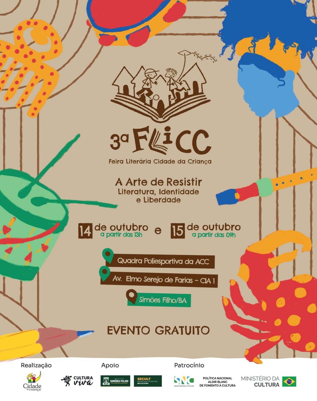 Sim&otilde;es Filho sedia 3&ordf; edi&ccedil;&atilde;o da FLICC com tema &ldquo;A Arte de Resistir: Literatura, Identidade e Liberdade&rdquo;