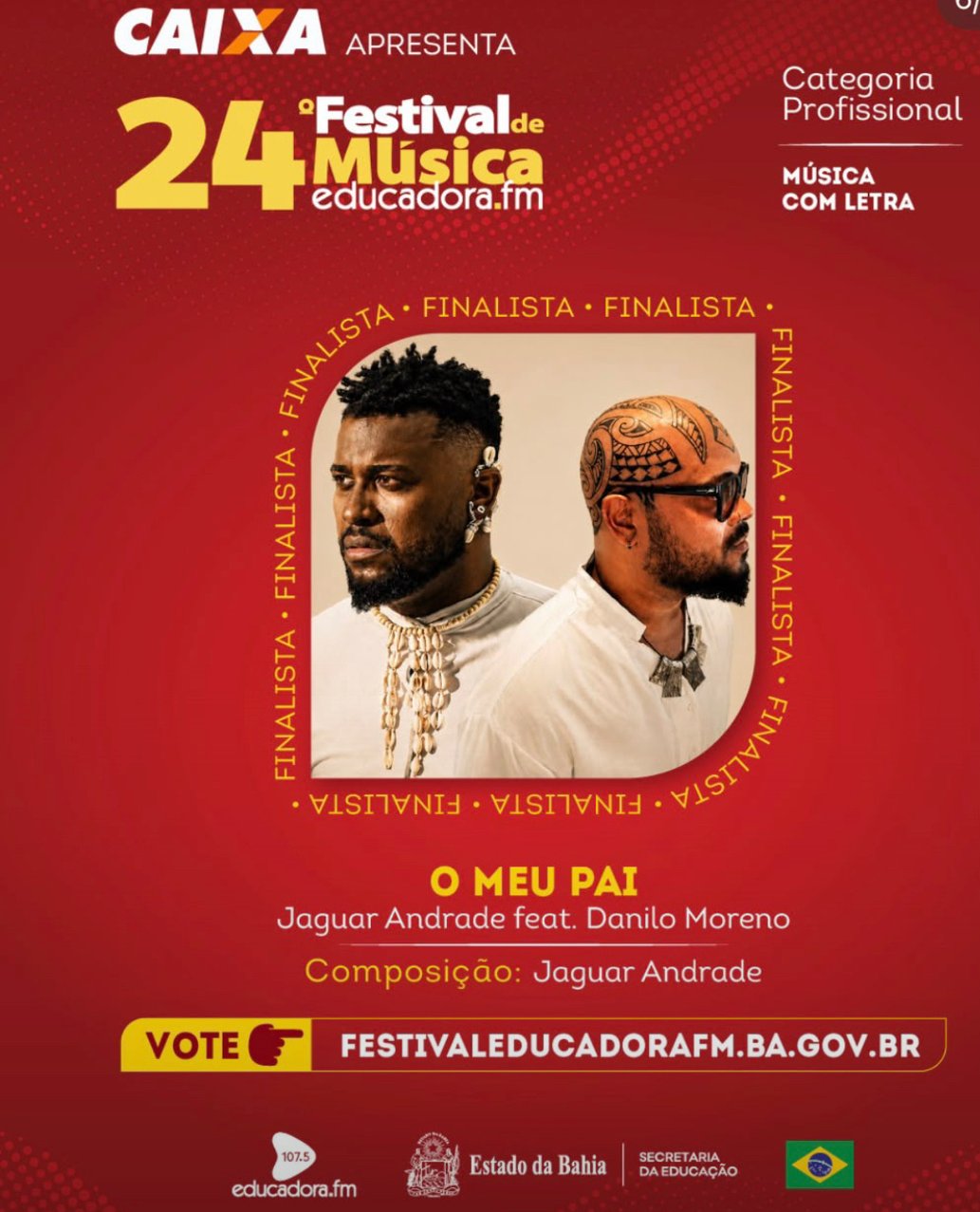 M&uacute;sica de Jaguar Andrade com feat. de Danilo Moreno disputa voto popular no 24&ordm; Festival de M&uacute;sica Educadora FM